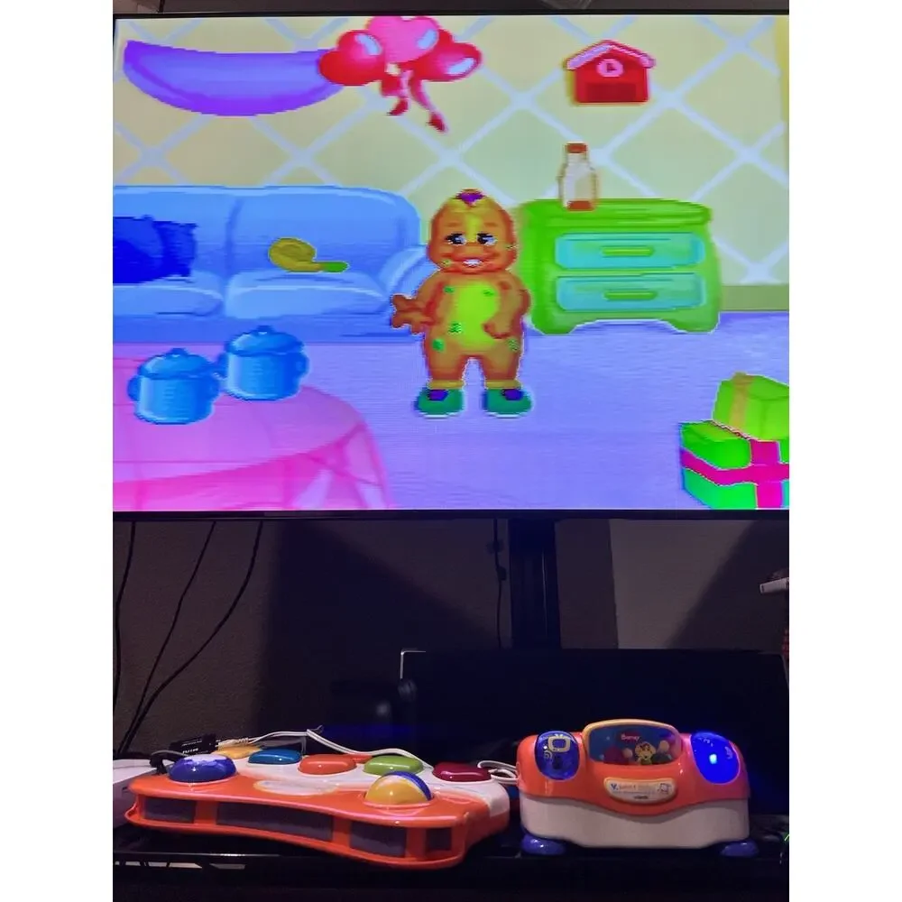 VTech V.Smile Baby Development System Barney & Learn Discover 2 Cartridges WORKS